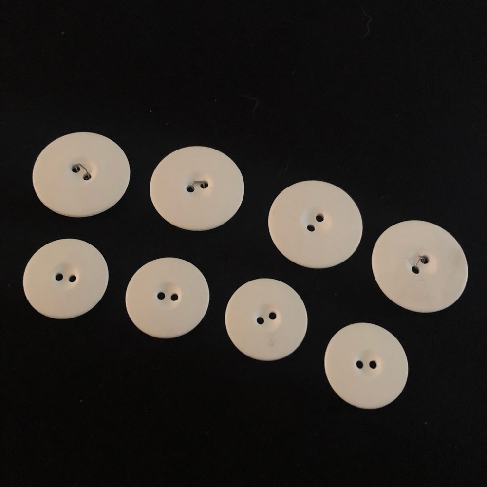 Vintage Cream Flat Plastic Buttons